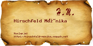 Hirschfeld Mónika névjegykártya